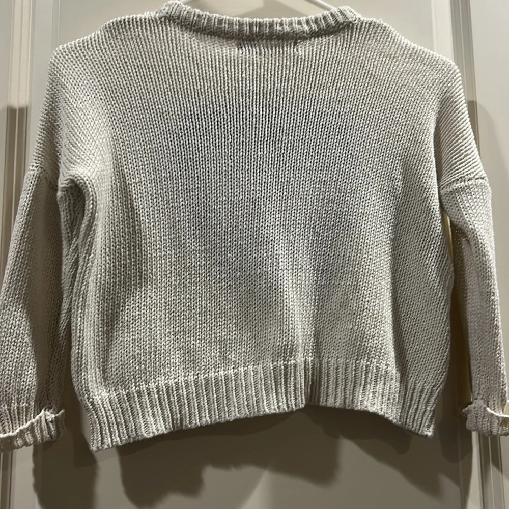 Vintage Havana Knit Skull cropped Sweater Crewneck cuffed 3/4 sleeves size M